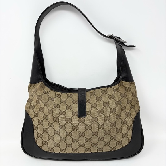 Gucci Jackie O 1961 GG Monogram Web Stripe Hobo Shoulder Bag Vintage Authentic - Picture 9 of 17
